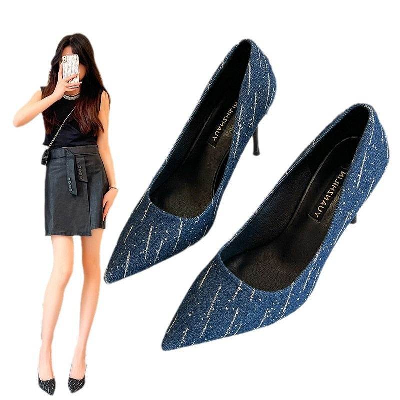 Stiletto High Heels Denim Style - Pasha