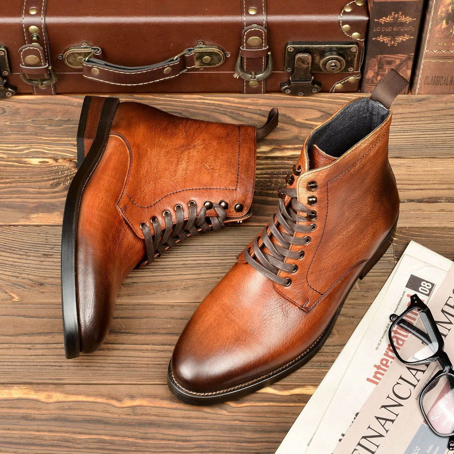 Men's Retro Boots – Handbrushed Martin Style - Pasha