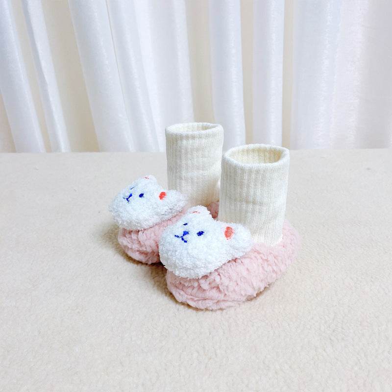 Thick Cotton Shoe Covers – Baby Foot Protectors with Plush Velour - Pasha