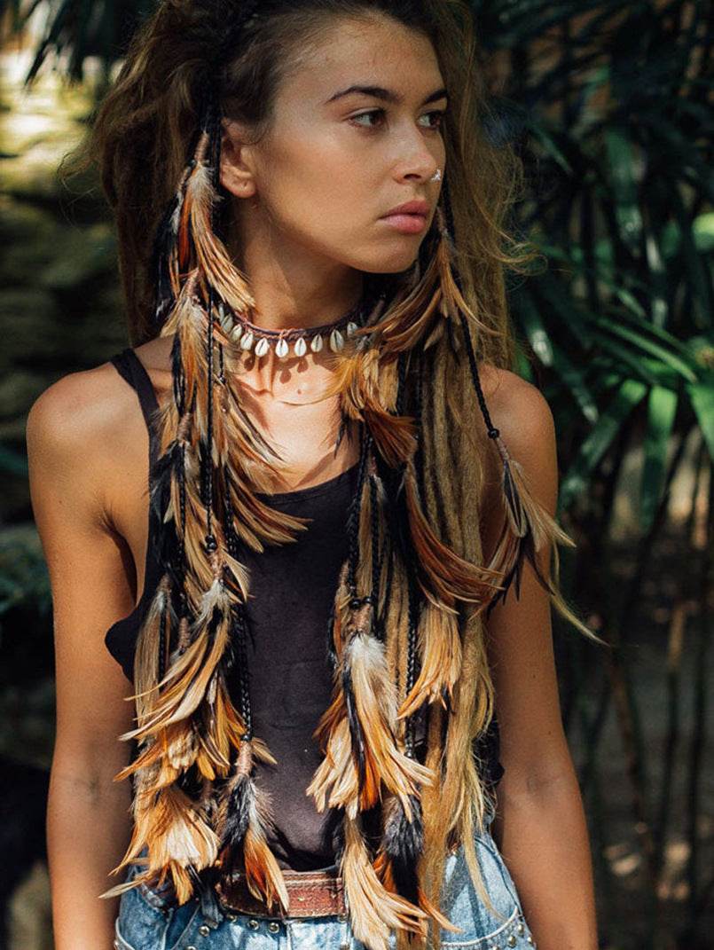 Bohemian Long Feather Headband – Stylish & Elegant Festival Hair Accessory - Pasha