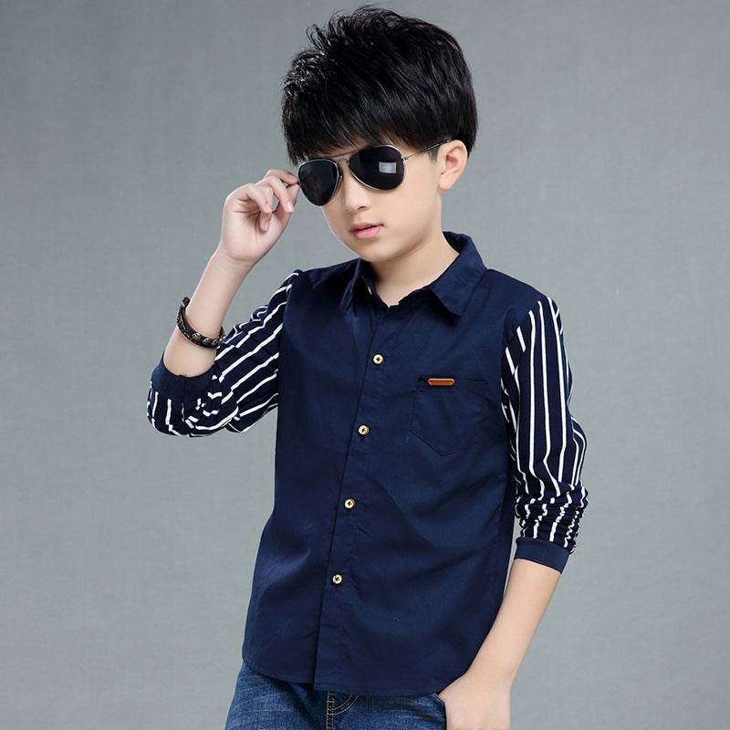 Long Sleeve Fall Casual Children's Striped Shirt – Comfortable & Stylish - Pasha