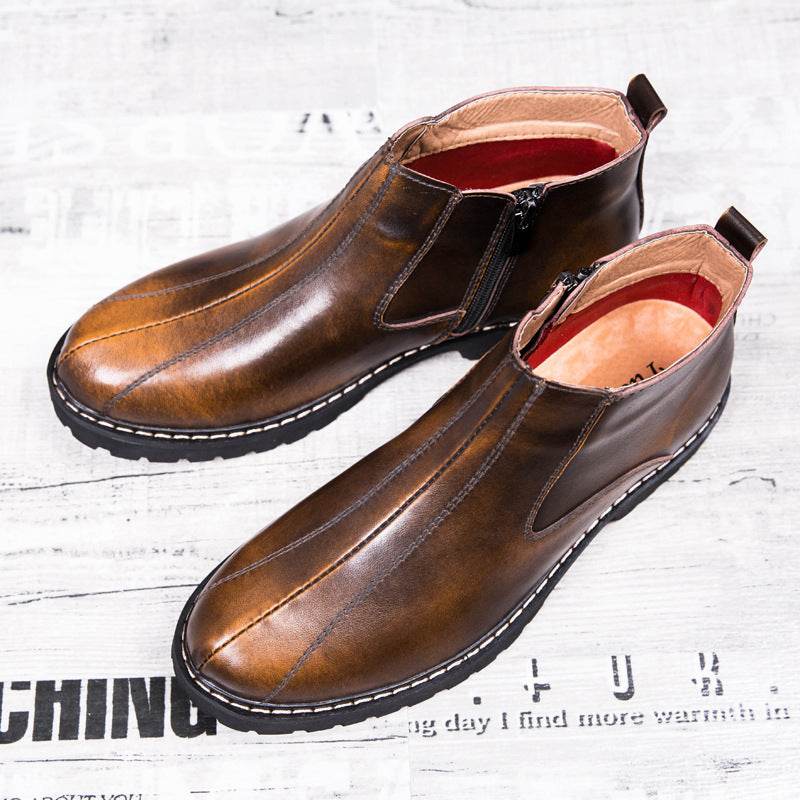 Men's Retro Martin Boots – Classic Cowhide Style - Pasha
