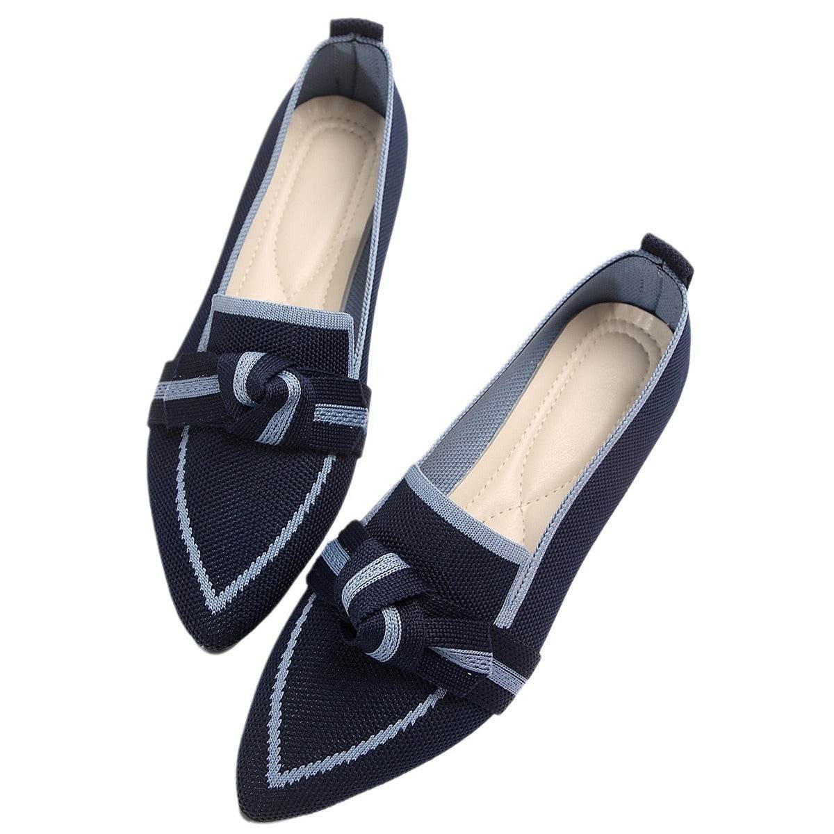 Fashion Pointed Toe Bow Flat Shoes for Women - Pasha