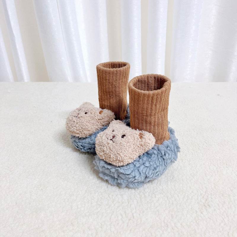 Thick Cotton Shoe Covers – Baby Foot Protectors with Plush Velour - Pasha