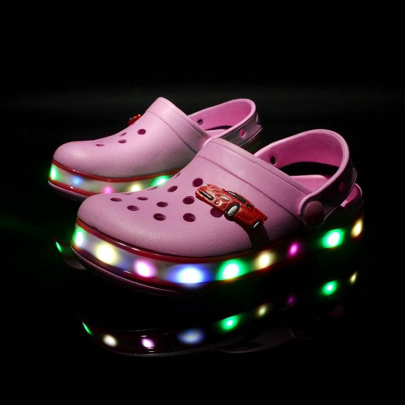 Kids' LED Light Sandals – Fun & Comfortable EVA Shoes with Non-Slip Sole in Sapphire & Plum - Pasha