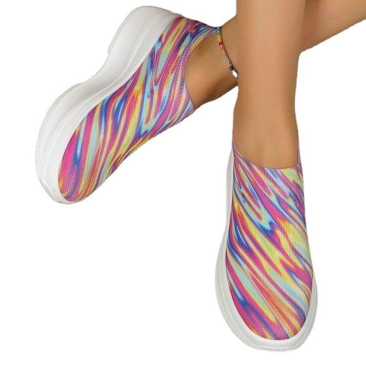 Extreme Printed Platform Color Gradient Flyknit Sneakers for women - Pasha