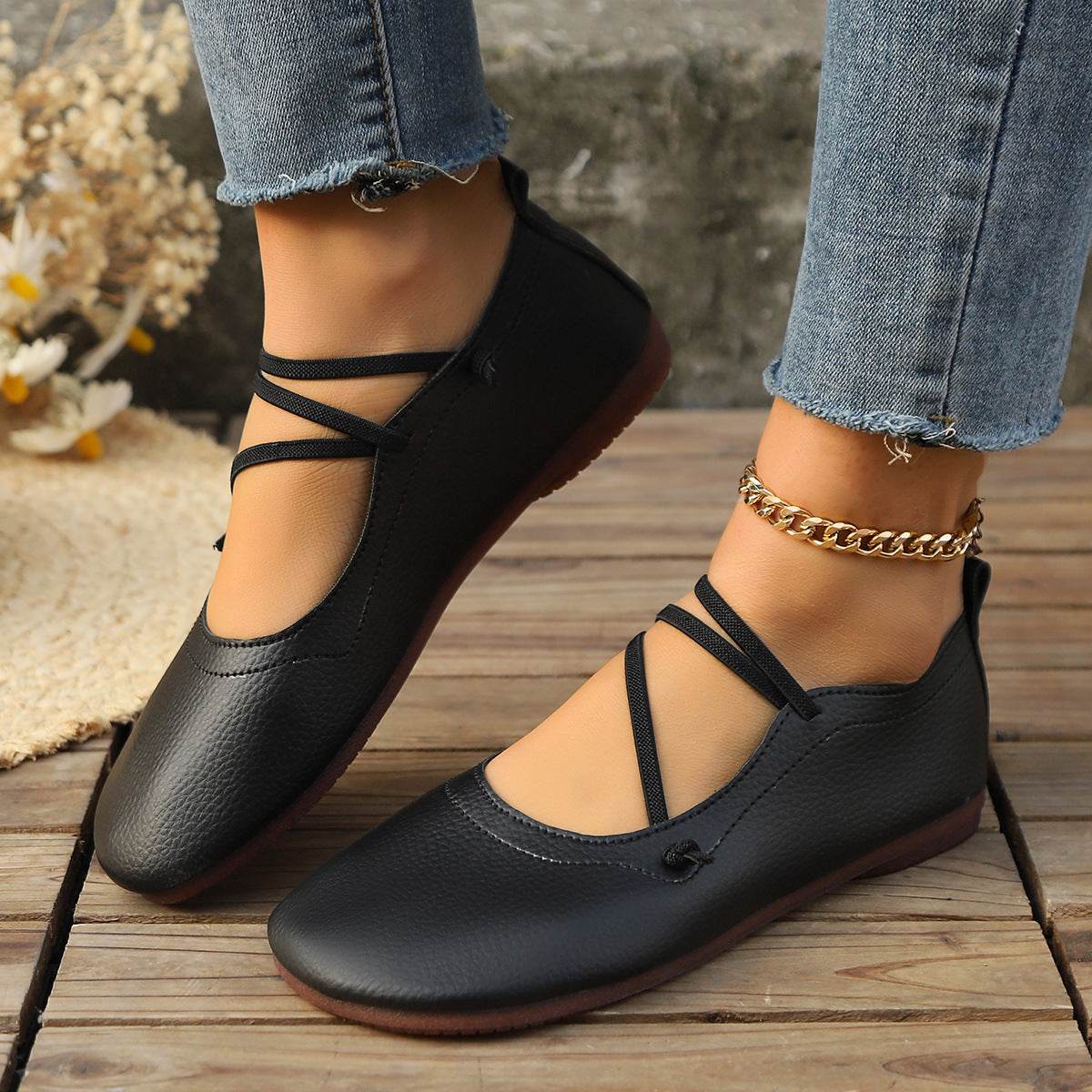Fashion Square Toe Flats Shoe for Women - Pasha