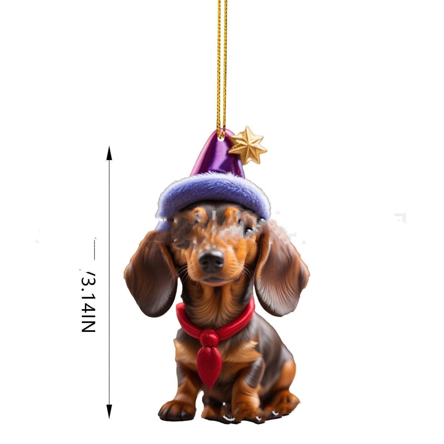 Acrylic Christmas Ornament with Dachshund Design – Festive Dog Lover Gift & Holiday Tree Decoration - Pasha