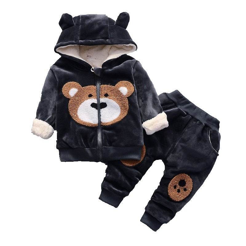 Retro Style Cute Cartoon Pattern Casual Pants Suit – Unisex Hoodie & Pants Set for Kids - Pasha