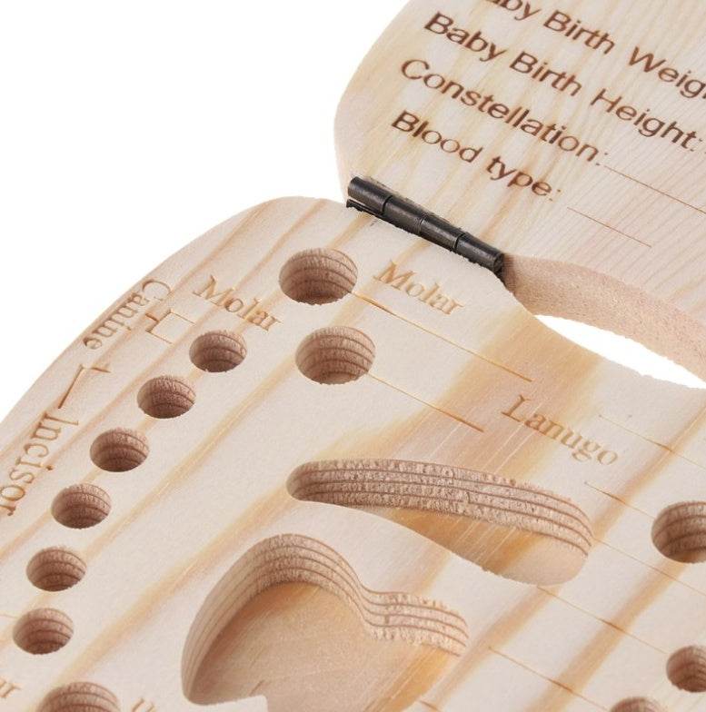 Wooden Baby Tooth Box Organizer – Eco-Friendly, Handcrafted Tooth Storage for Boys & Girls - Pasha