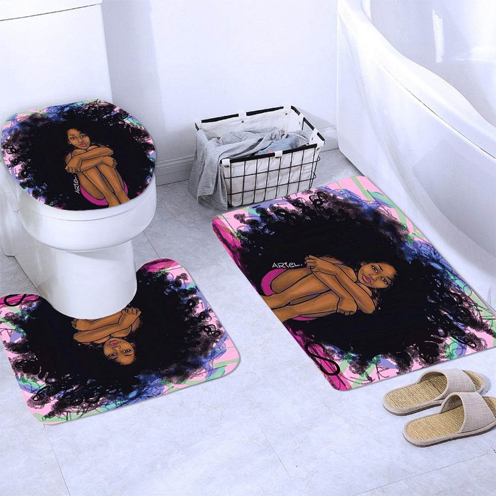 4-Piece Bathroom Set – Waterproof Shower Curtain - Pasha