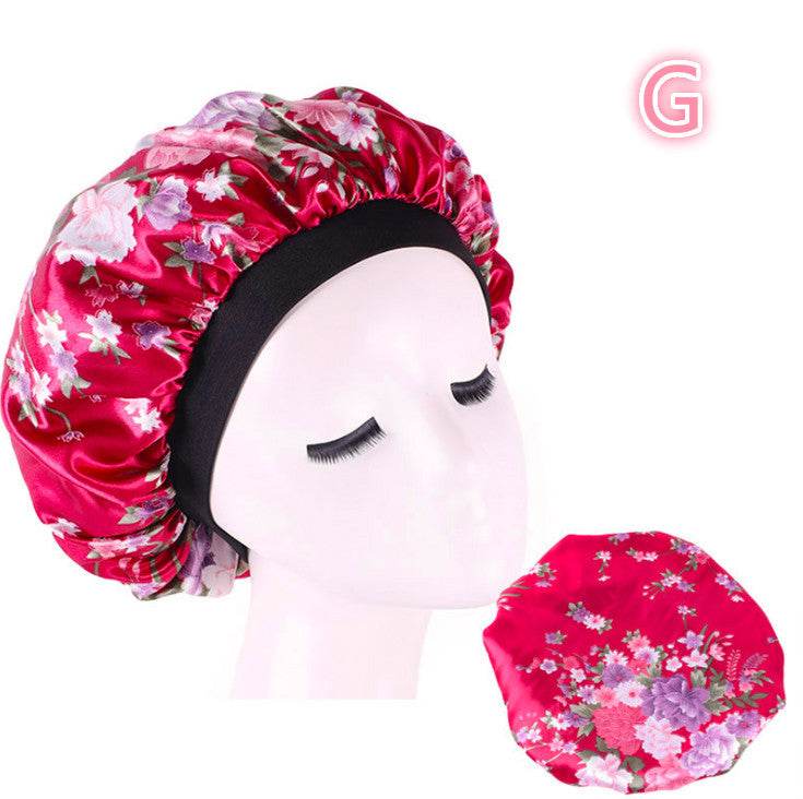 Beauty Satin Silk Hair Bonnet – Elegant Sleep Night Cap with Beautiful Print - Pasha