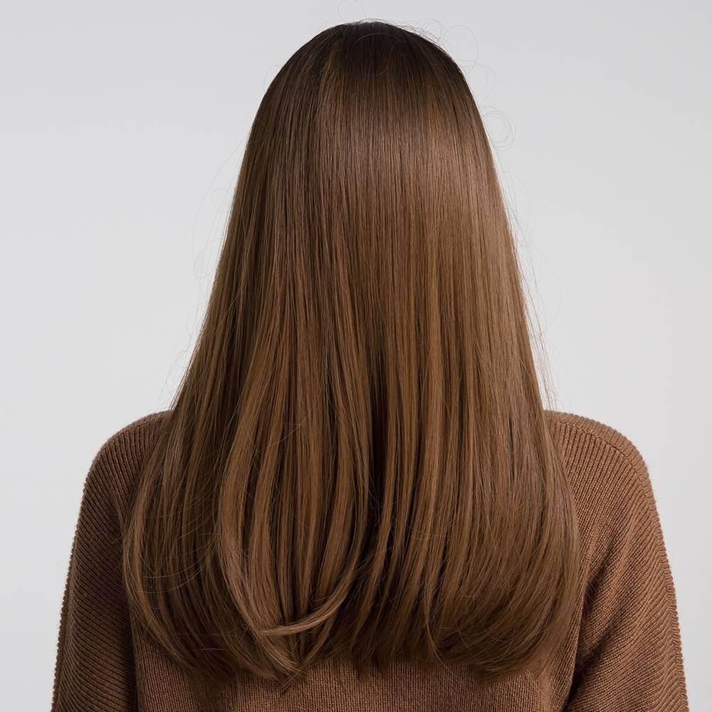 Heat-Resistant Long Straight Wig – Black-Brown & Bangs - Pasha