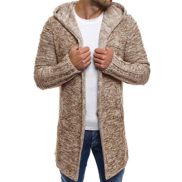 Men´s Hooded Trench Cardigan Blouse-hooded collar - Pasha