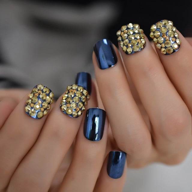 Metallic False Nails for Women – Square Shape - Pasha
