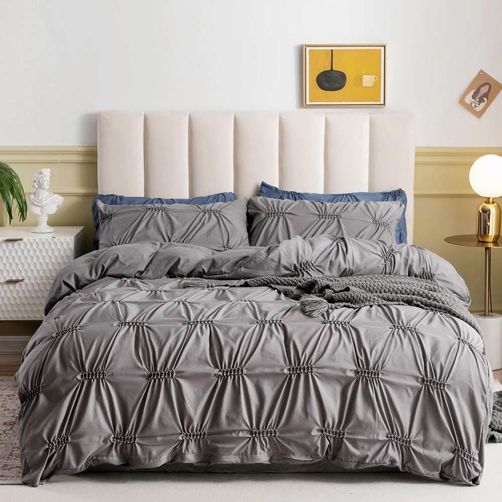 Solid Color Bedding Set – Plain Quilt & Pillowcase - Pasha