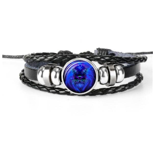 Stylish Constellation Bracelet – Faux Leather Zodiac Charm Wristband - Pasha