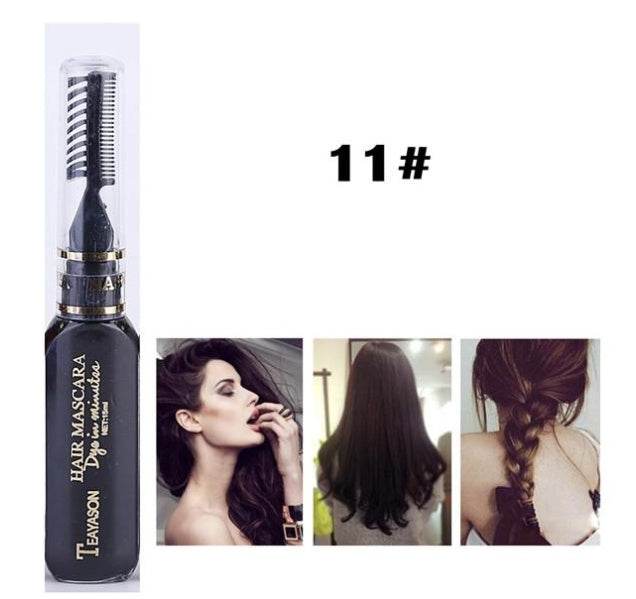 Temporary Hair Dye Mascara – 13 Vibrant Colors for Creative and Safe Hair Styling - Pasha