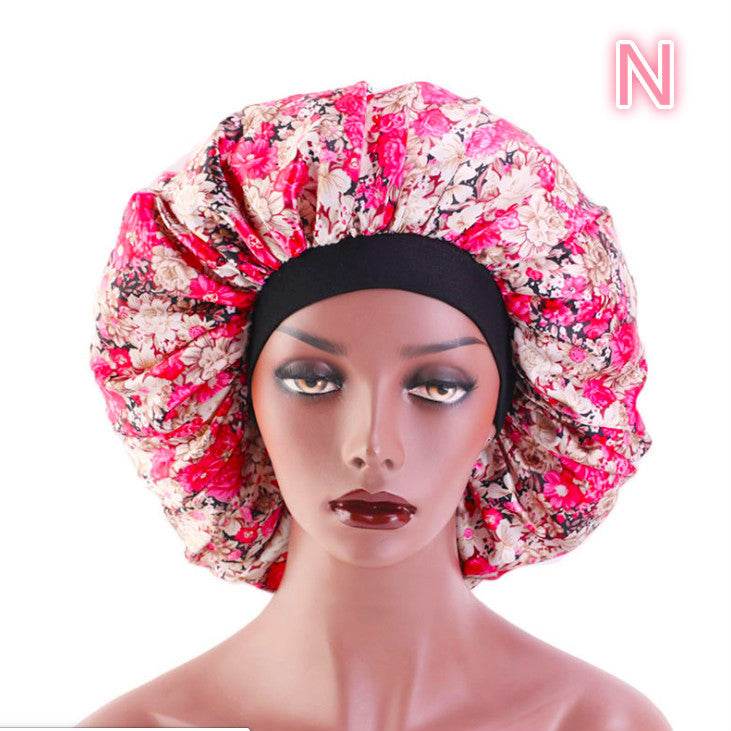 Beauty Satin Silk Hair Bonnet – Elegant Sleep Night Cap with Beautiful Print - Pasha