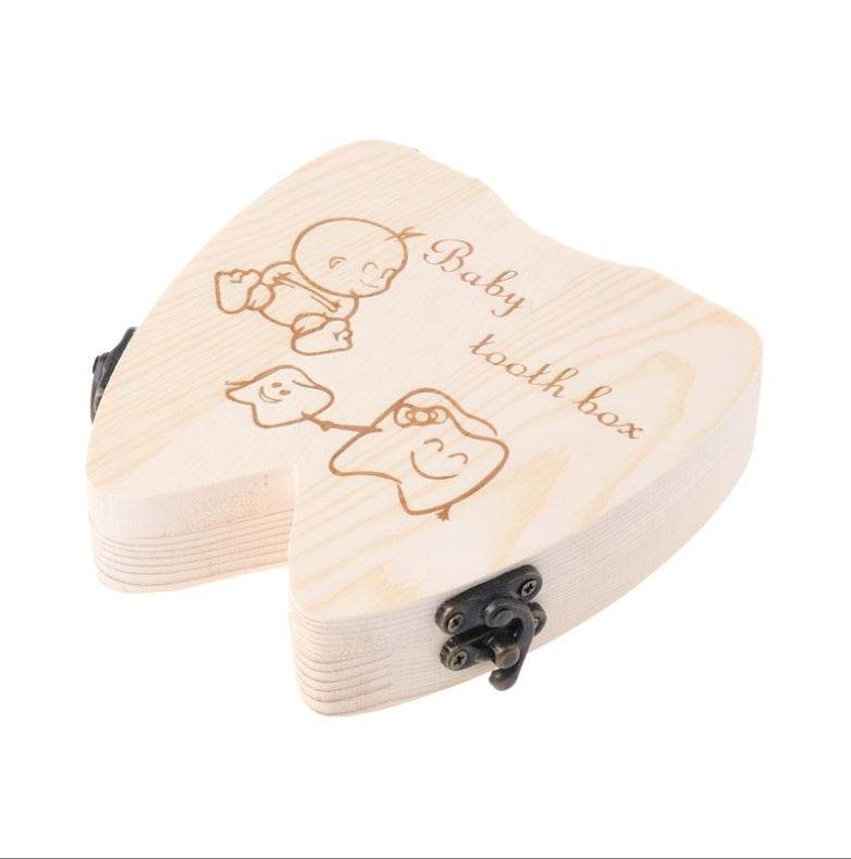 Wooden Baby Tooth Box Organizer – Eco-Friendly, Handcrafted Tooth Storage for Boys & Girls - Pasha