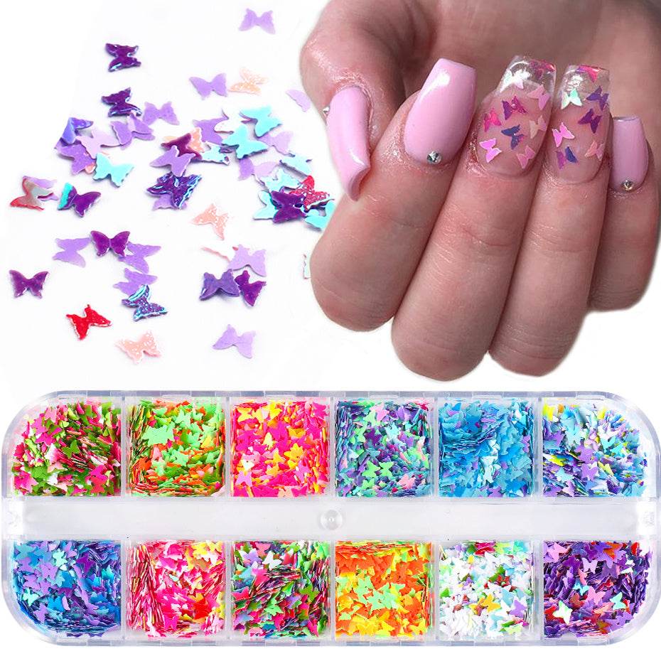 Symphony Butterfly Sequin Nail Decoration - Pasha
