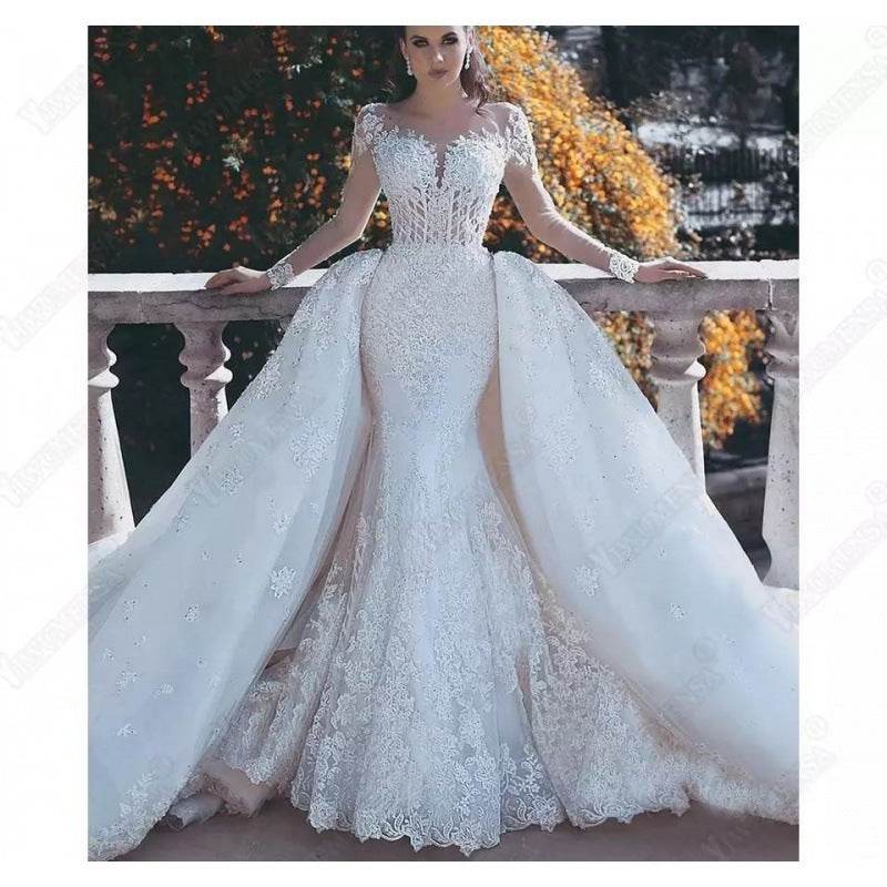 African Mermaid Wedding Dress with Long Sleeves Pasha Store - Pasha