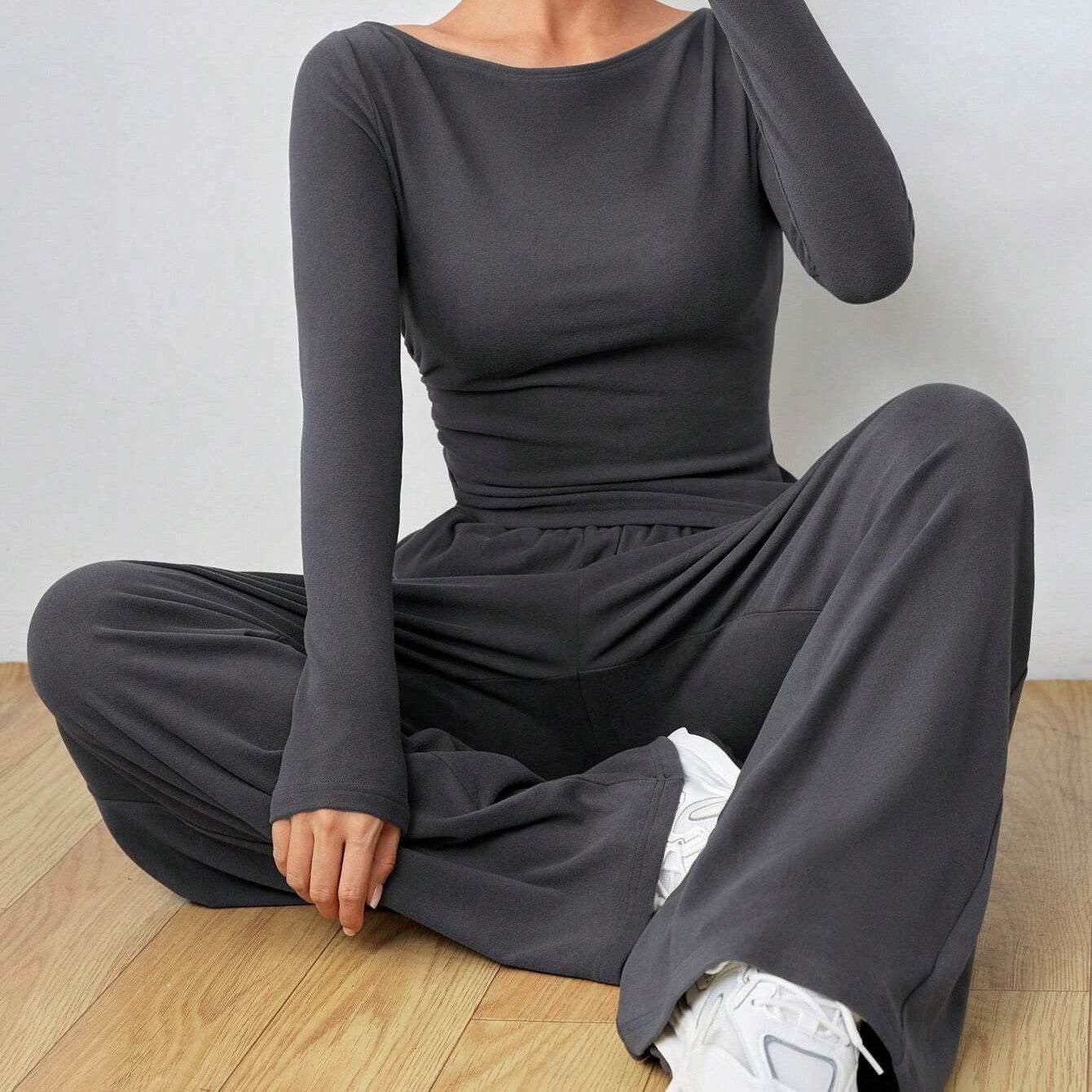 Women´s irregular casual long sleeve jumpsuit-asymmetric and modern touch - Pasha