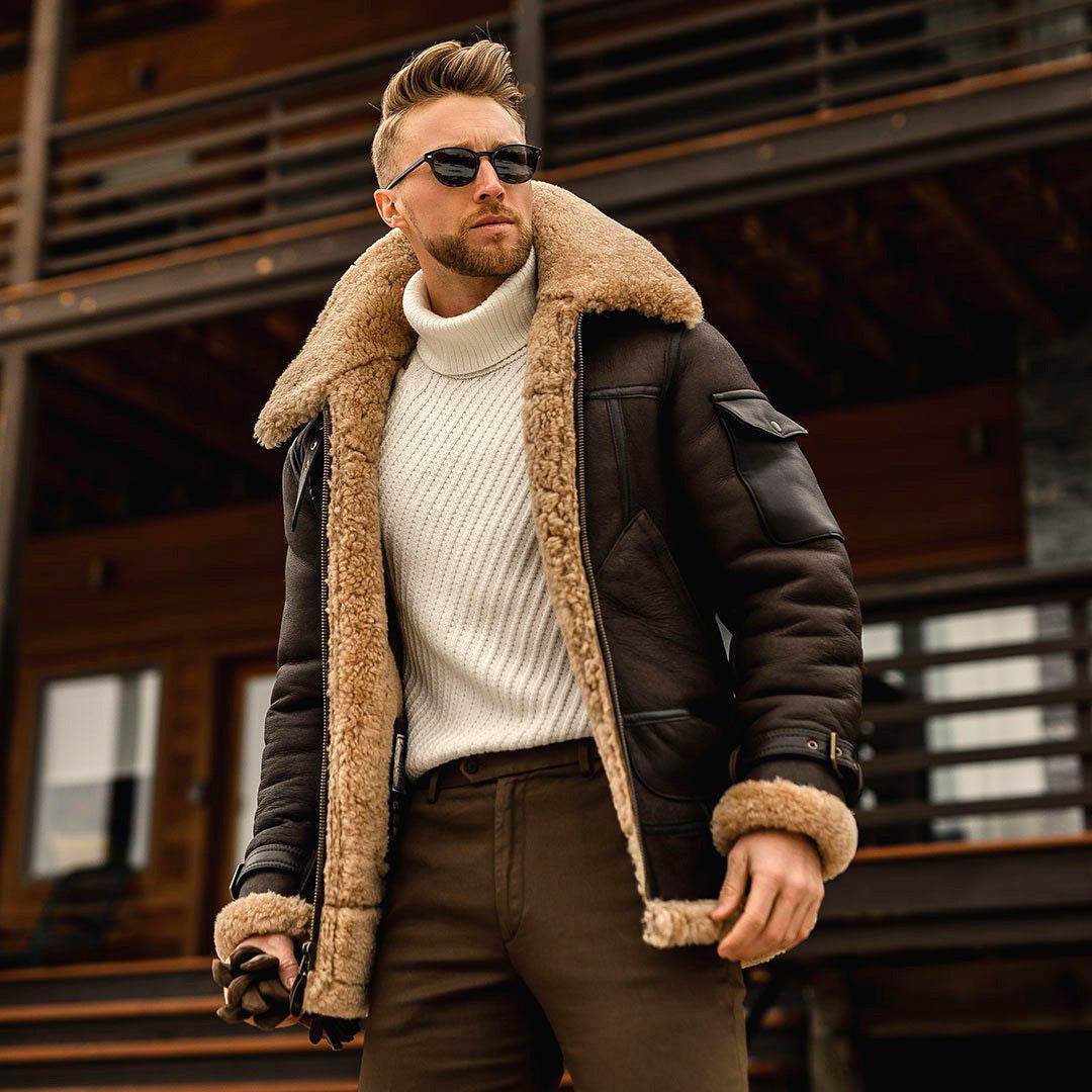 Men´s Fur Winter Coat-Retro Style - Pasha
