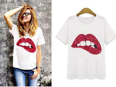 Style Women´s T-Shirt-lips graphic - Pasha