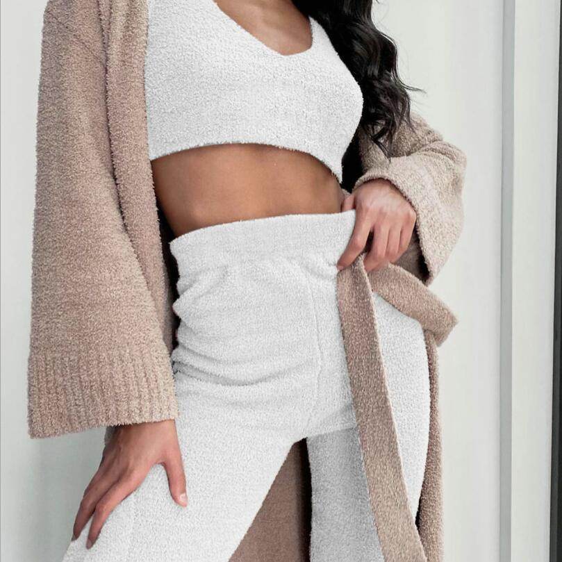 Long Sleeve Crop Top & Shorts Set – Loungewear - Pasha