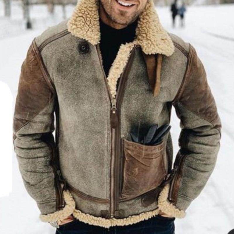 Men´s Warm Lambswool Jacket-fashionable look - Pasha