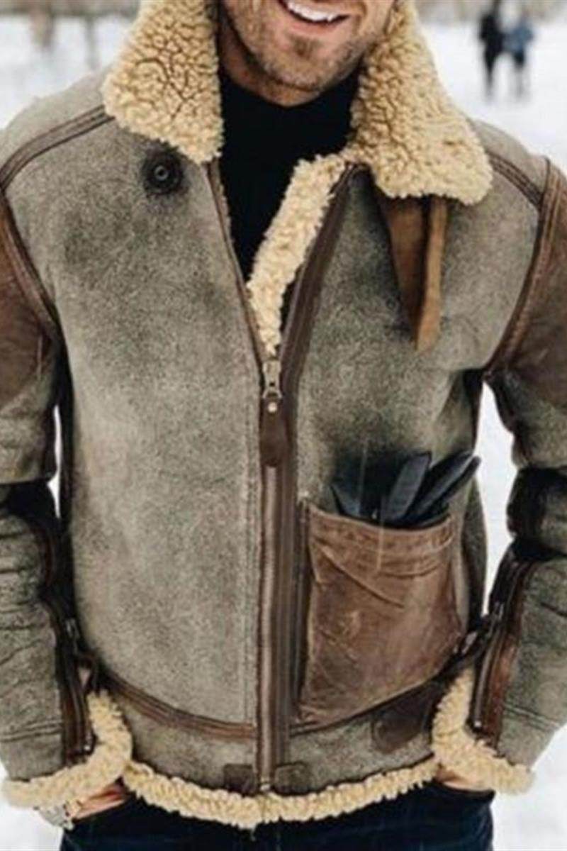 Men´s Warm Lambswool Jacket-fashionable look - Pasha