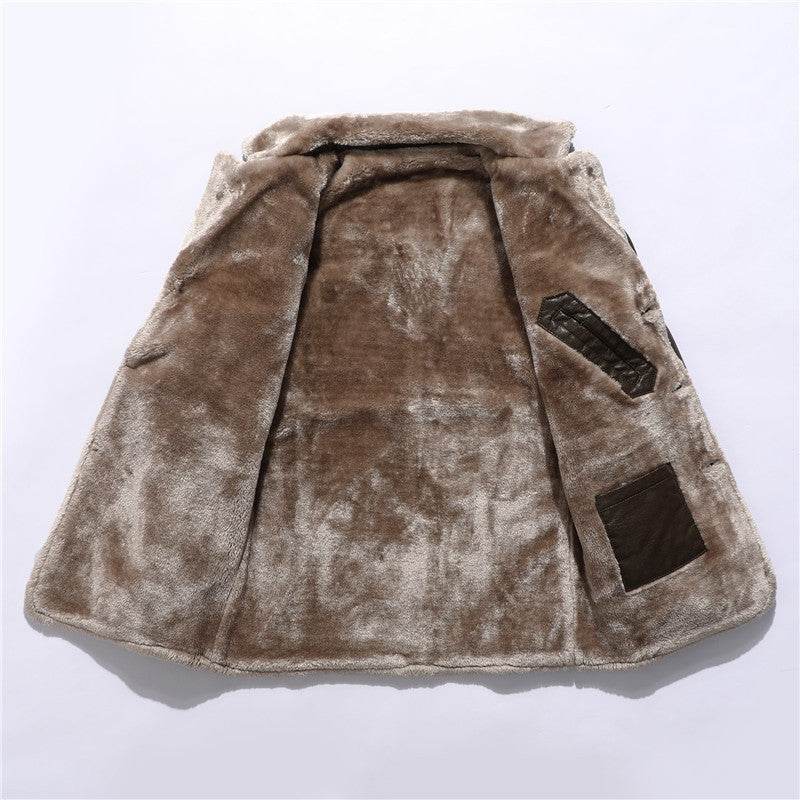 Plush Large Lapel Suit-Fur Plush Jacket for Men - Pasha