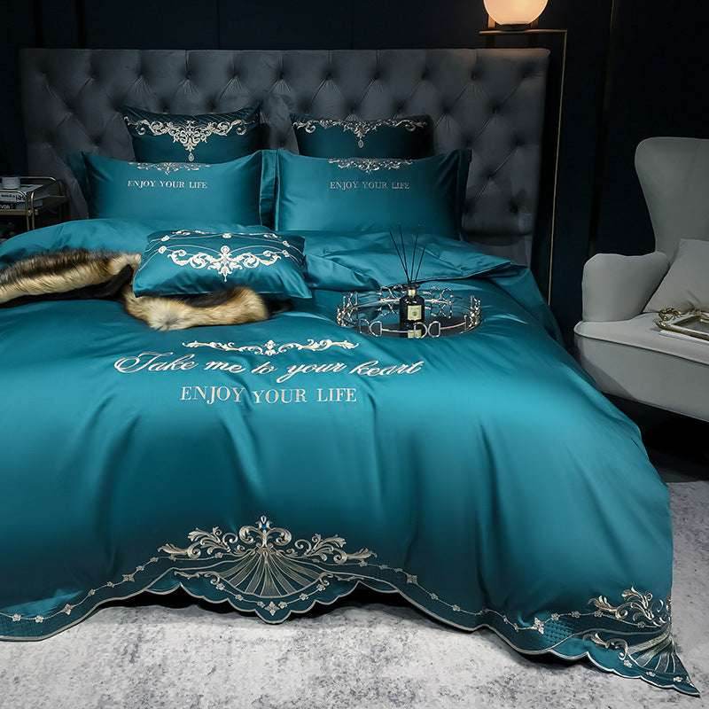Cotton Jacquard Hotel Bedding Set – Elegant 4-Piece Suite - Pasha
