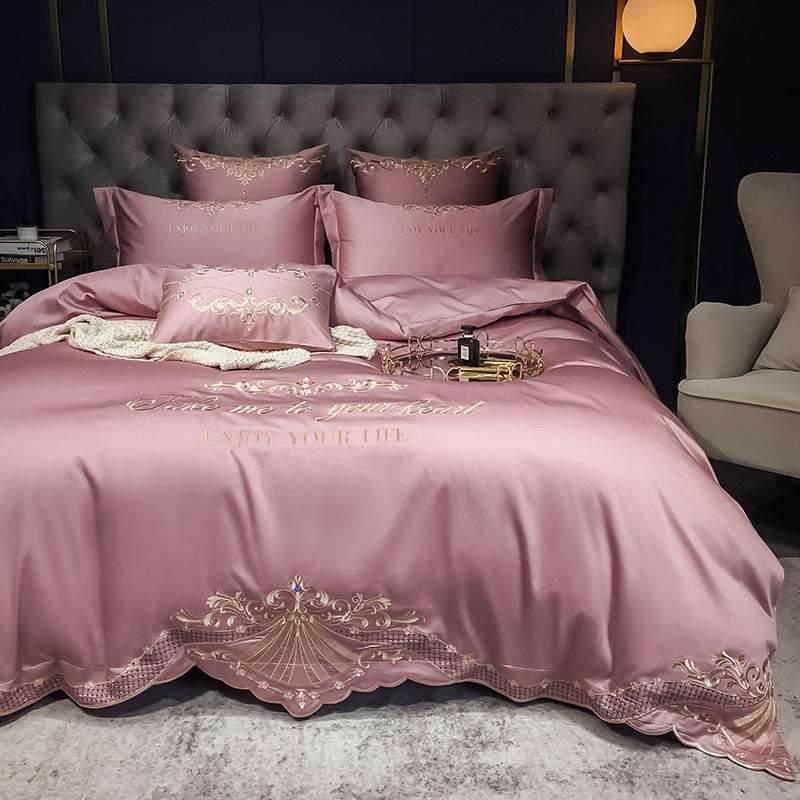 Cotton Jacquard Hotel Bedding Set – Elegant 4-Piece Suite - Pasha