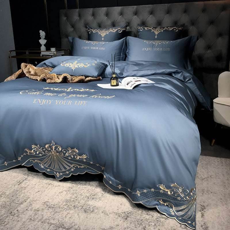 Cotton Jacquard Hotel Bedding Set – Elegant 4-Piece Suite - Pasha