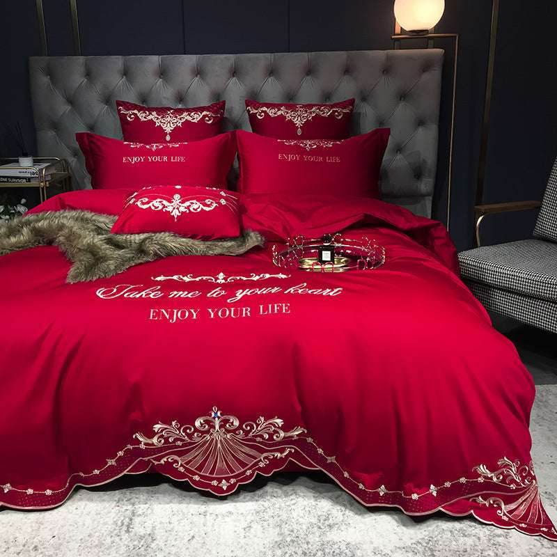 Cotton Jacquard Hotel Bedding Set – Elegant 4-Piece Suite - Pasha