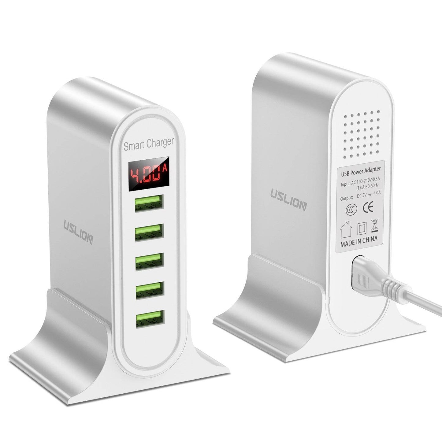 USB 5-Port Digital Display Charger – Smart Desktop Charging Station - Pasha