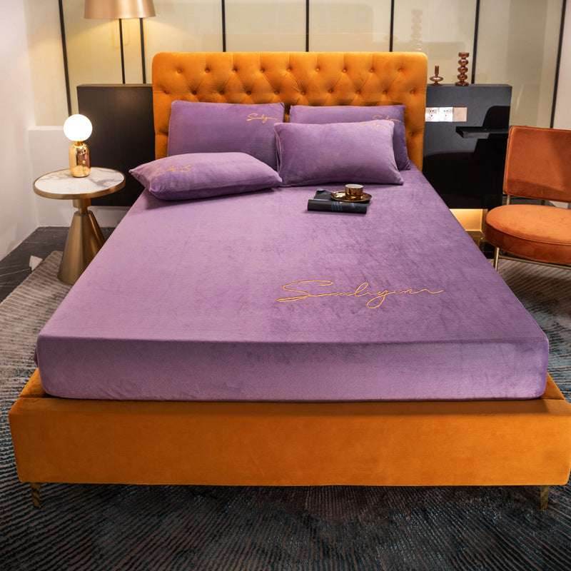 Coral Velvet Bed Sheet - Pasha