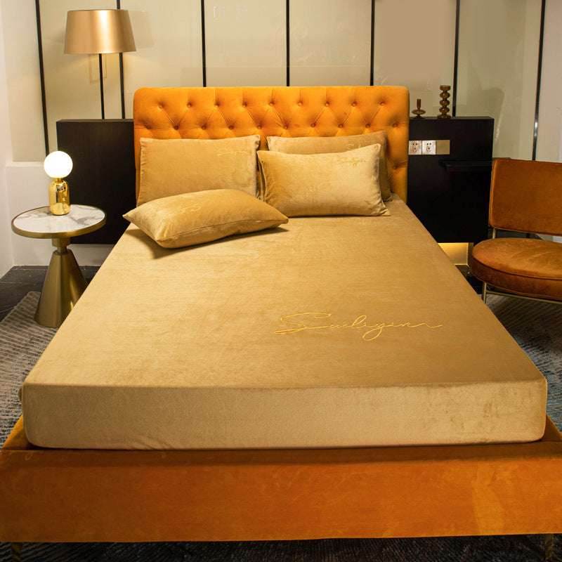 Coral Velvet Bed Sheet - Pasha