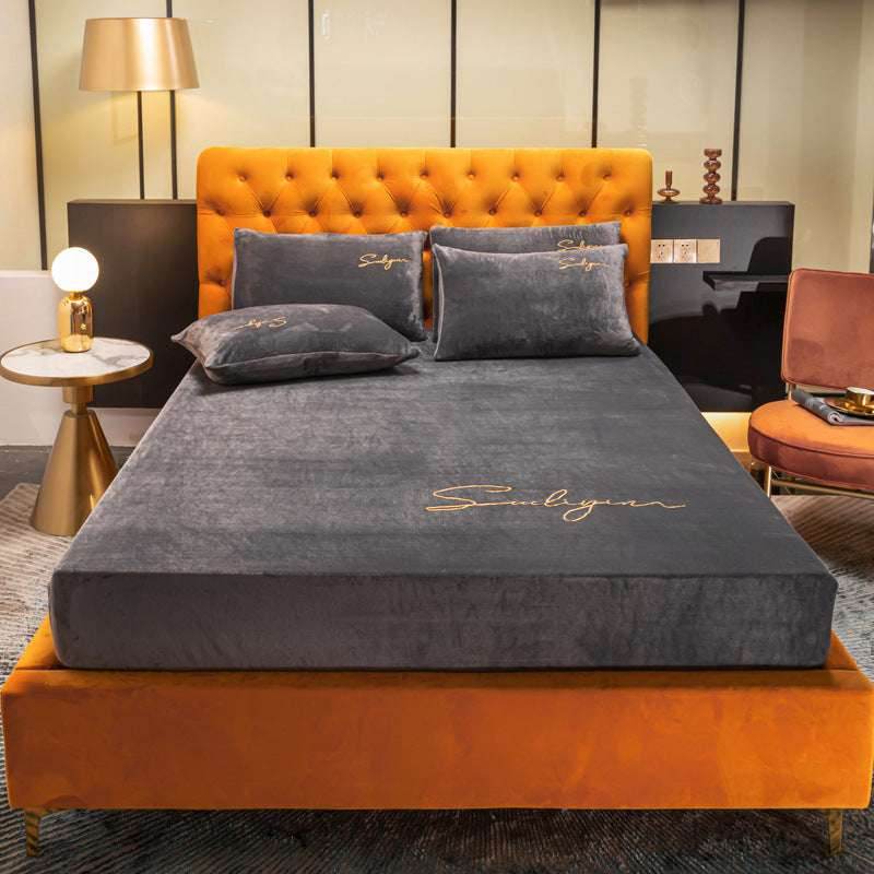 Coral Velvet Bed Sheet - Pasha