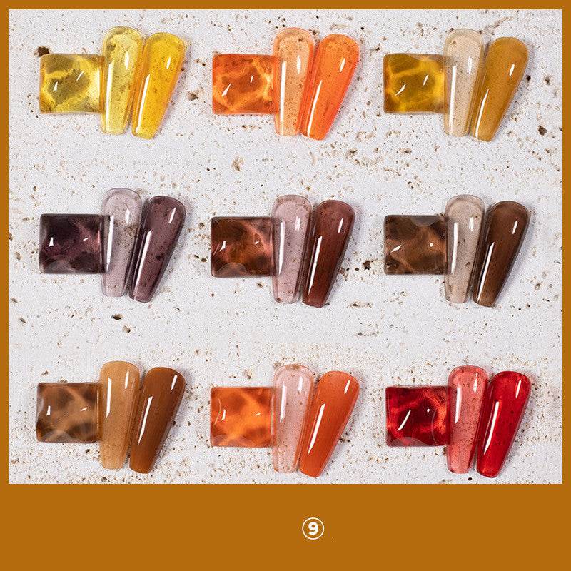Amber UV Gel Nail Polish Set 9 Colors – Glossy Soak-Off Nail Polish - Pasha