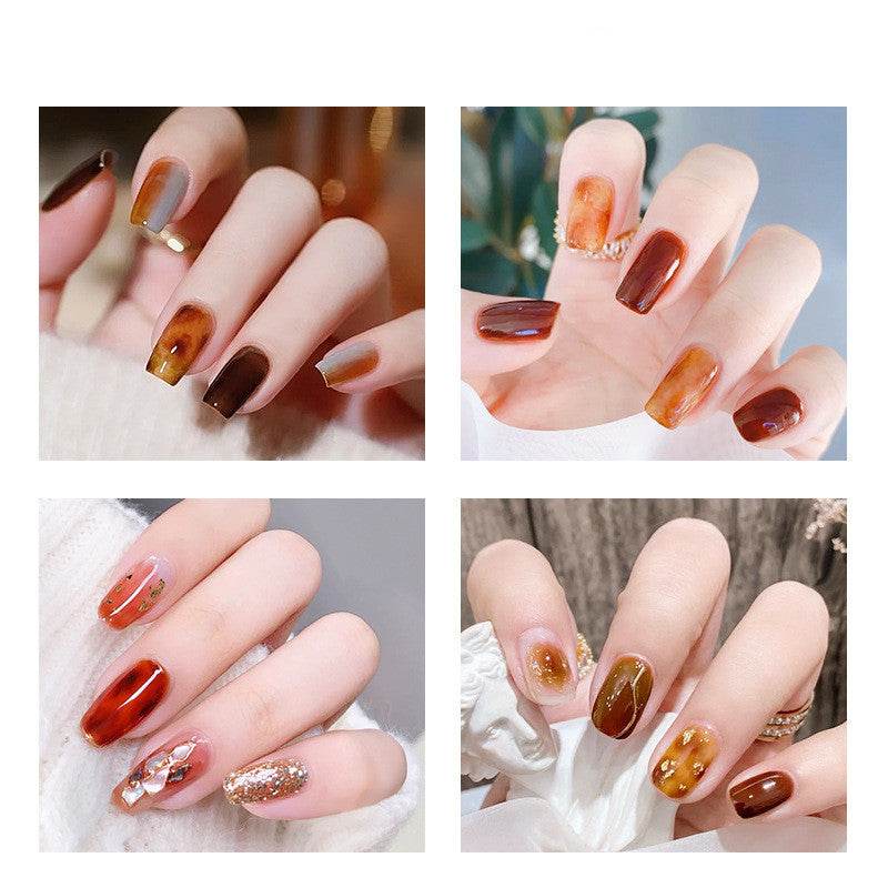 Amber UV Gel Nail Polish Set 9 Colors – Glossy Soak-Off Nail Polish - Pasha
