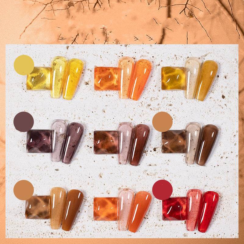 Amber UV Gel Nail Polish Set 9 Colors – Glossy Soak-Off Nail Polish - Pasha