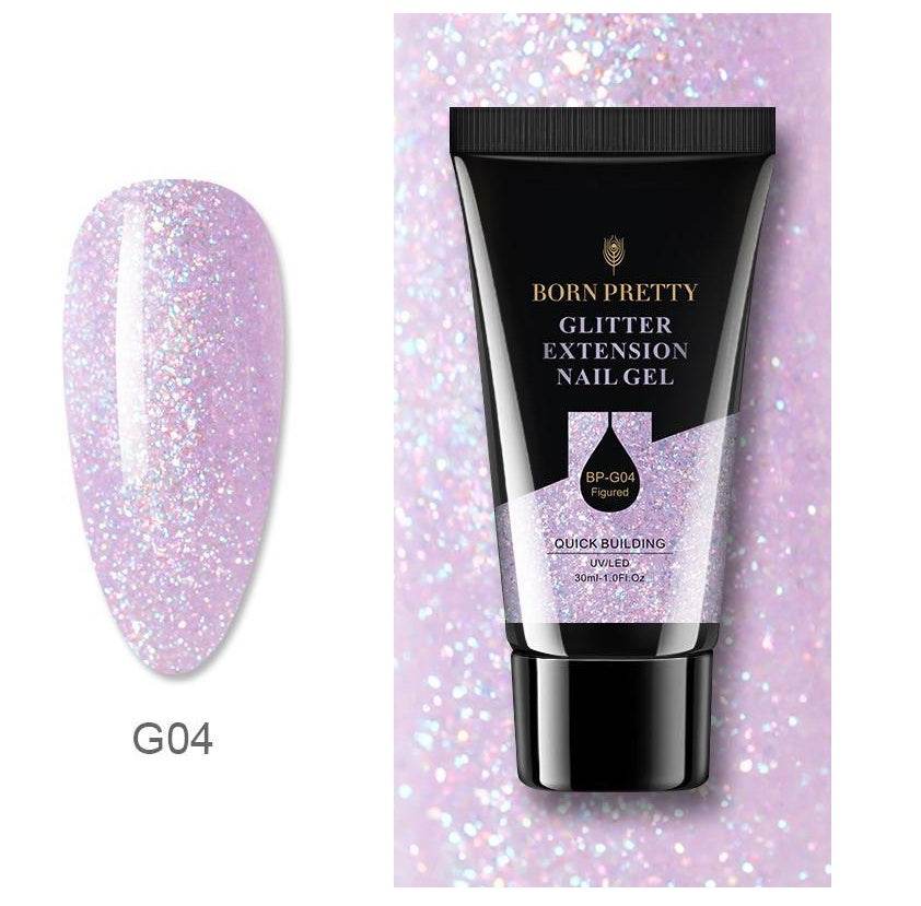 Born Pretty 30ml Manicure Floral Extension Polygel – Quick Nail Extension & Flash Powder Effect - Pasha