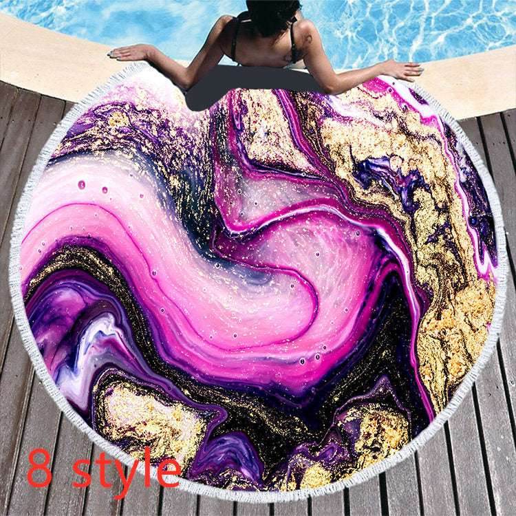 Round Microfiber Beach Towel – Soft & Printed - Pasha