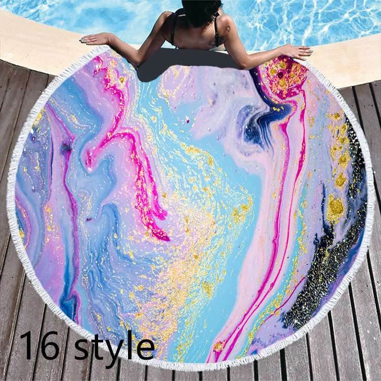 Round Microfiber Beach Towel – Soft & Printed - Pasha