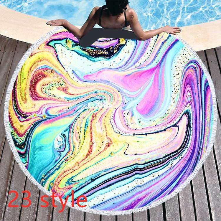 Round Microfiber Beach Towel – Soft & Printed - Pasha