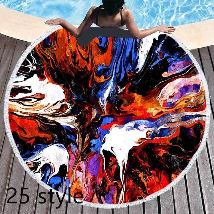 Round Microfiber Beach Towel – Soft & Printed - Pasha