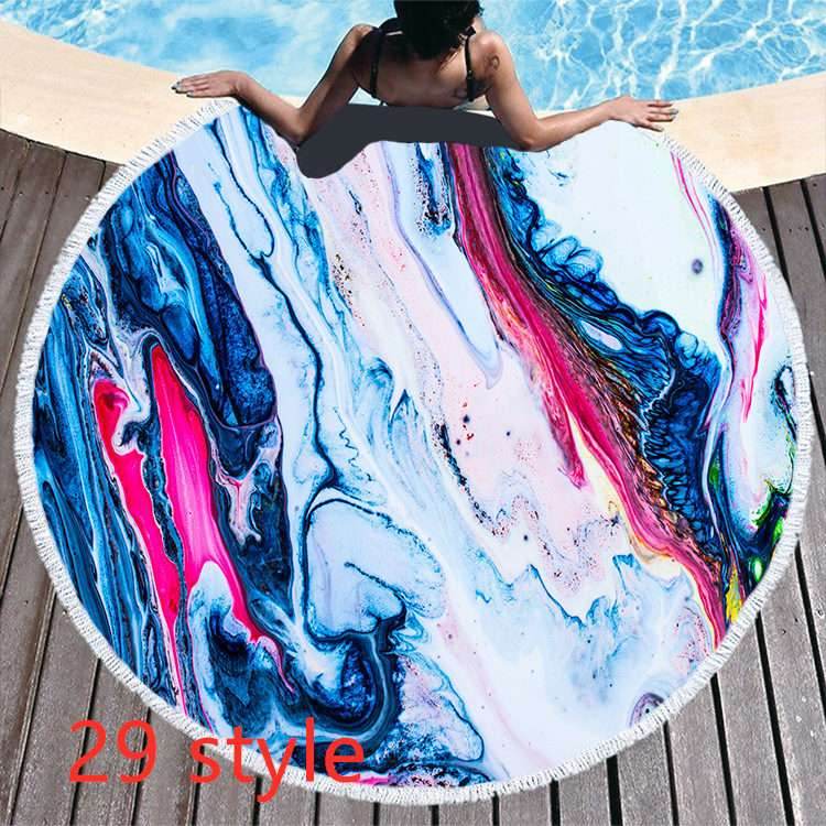 Round Microfiber Beach Towel – Soft & Printed - Pasha